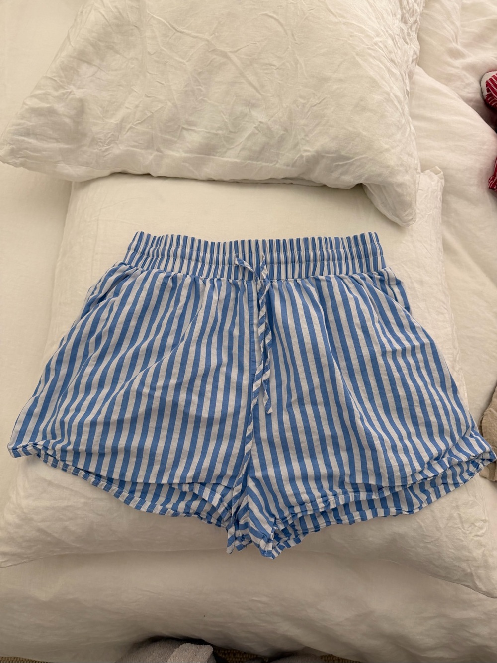 100% Cotton/Princess Polly Blue and White Striped Shorts
